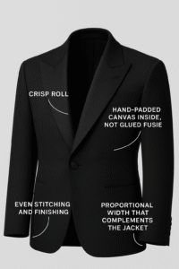black jacket with black lining