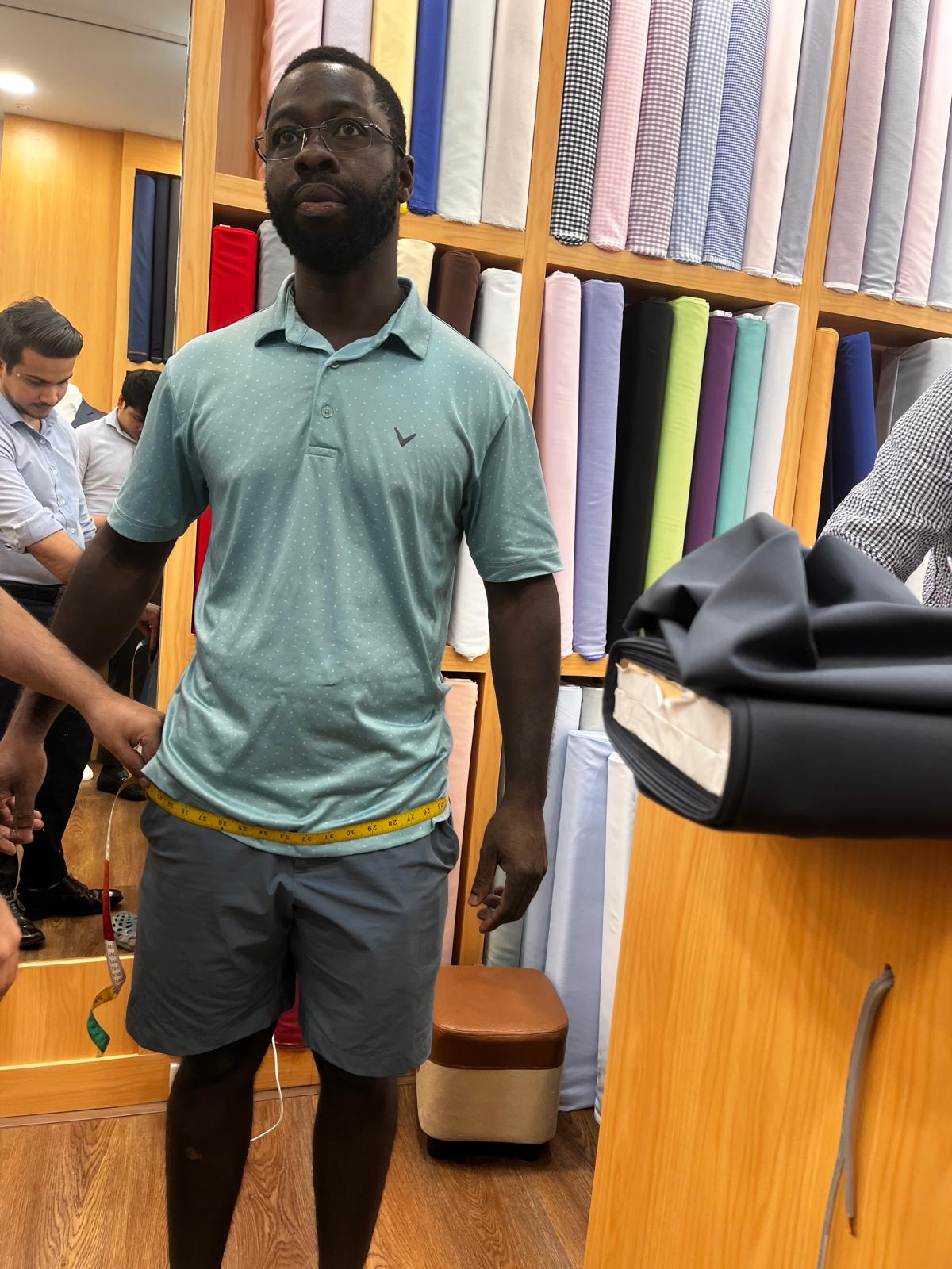 customer getting measured at velour & waza sukhumvit 33