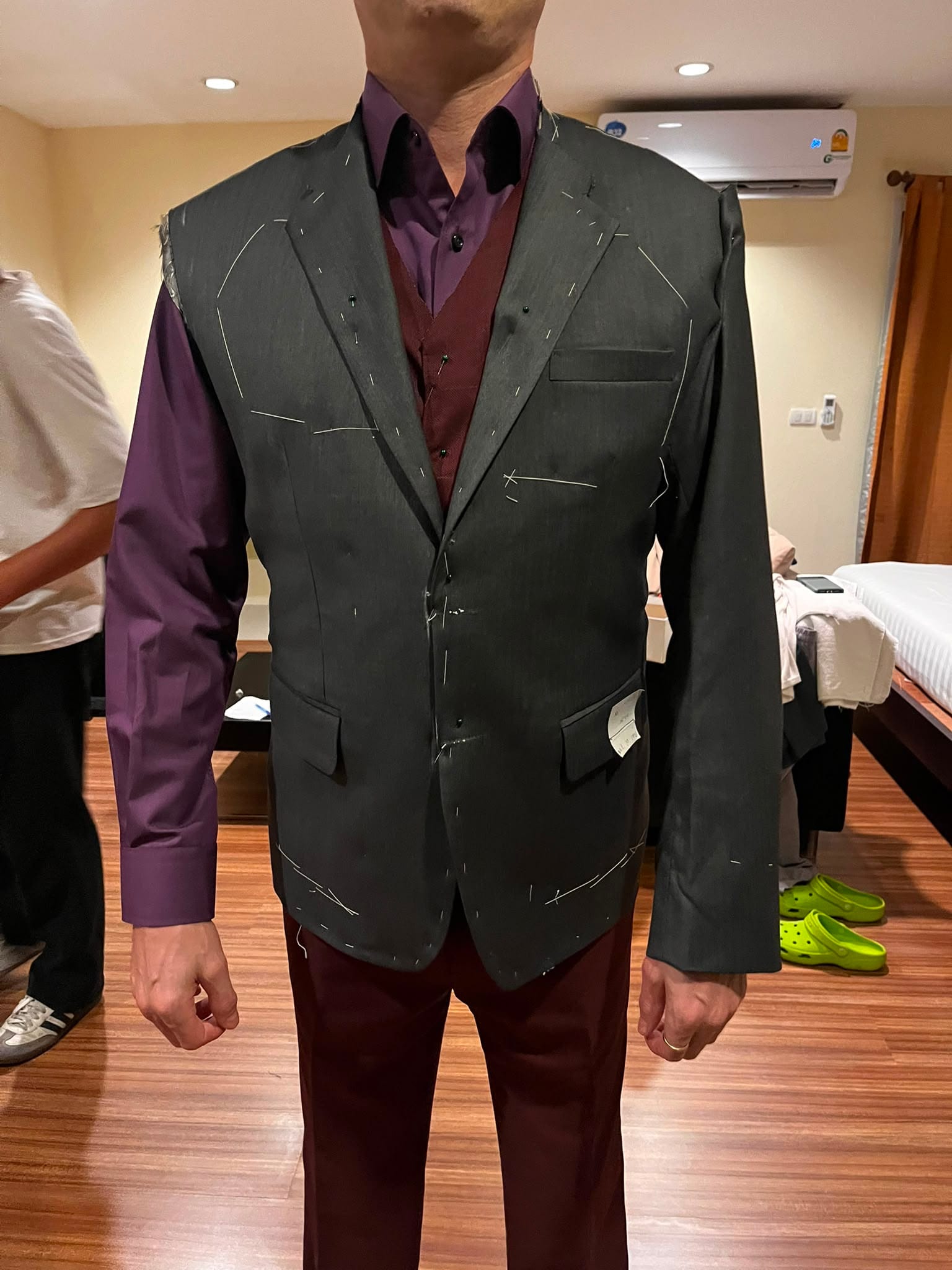 Custom suit fitting session at Sukhumvit 33 studio