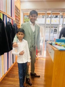 Customer Trying Final Product which made in Velour & Waza Custom tailor