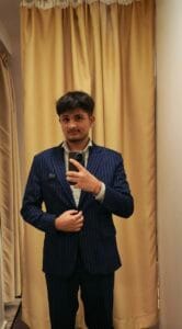 Blue pinstripes suit in sukhumvit 33